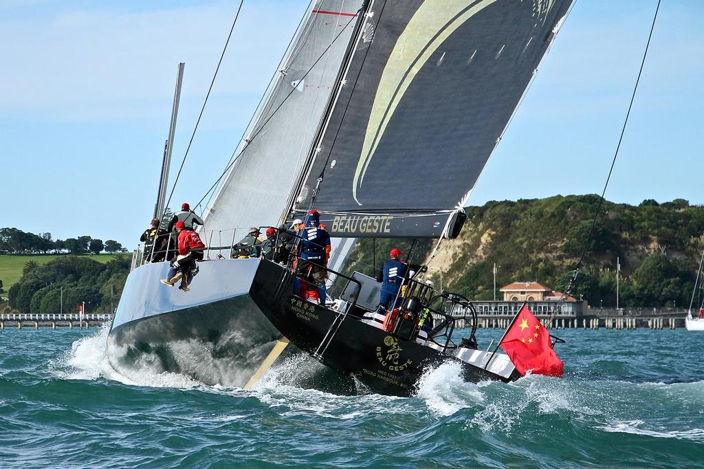 Beau Geste powers away - Start ANZ Fiji Race, June 7, 2014 © Richard Gladwell www.photosport.co.nz